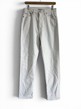 Etica White High Rise Straight Leg Jeans Organic Cotton Size 29